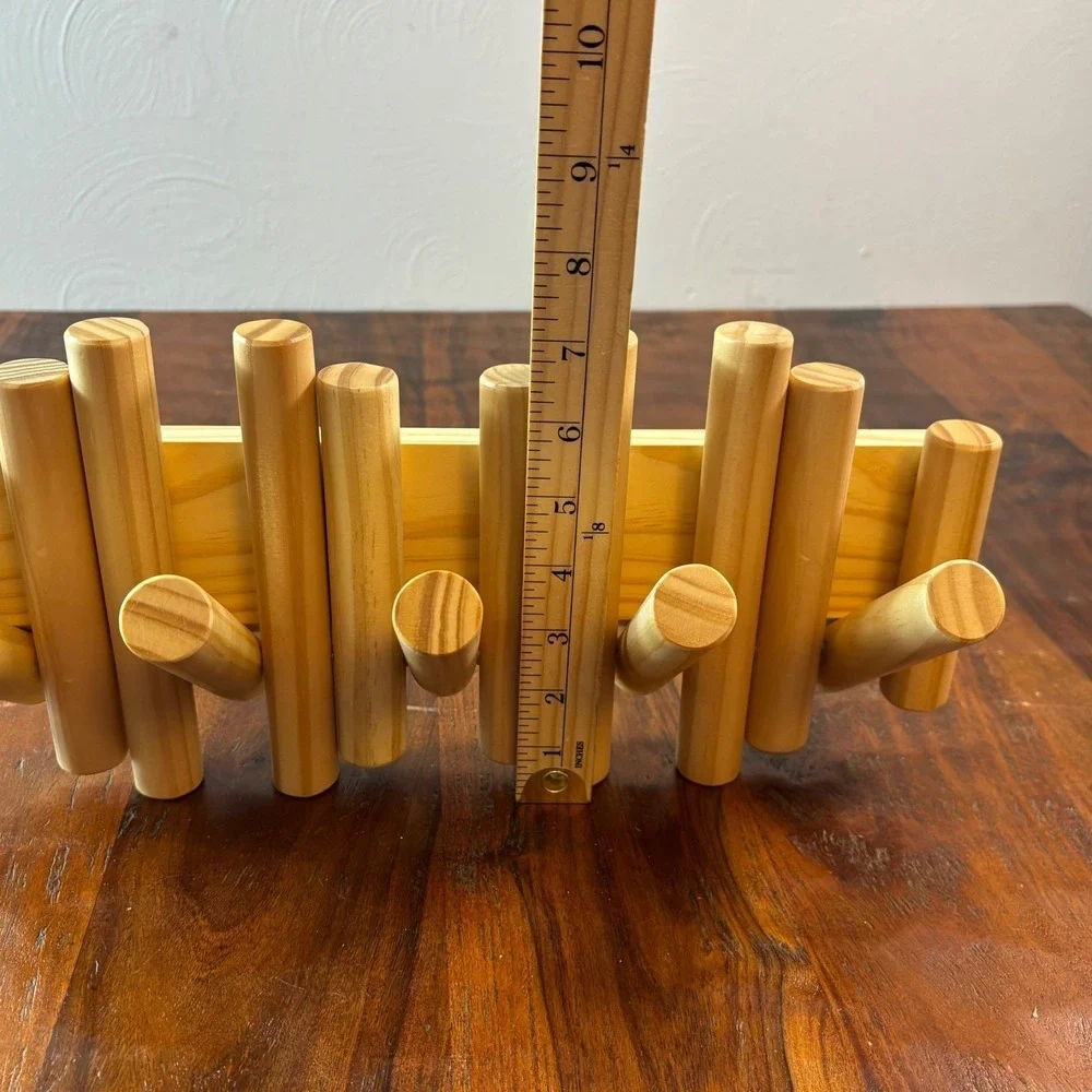 Umbra Picket Rail Wall Mounted Coat Rack Pine Wood 5 Hooks Sung wook Park